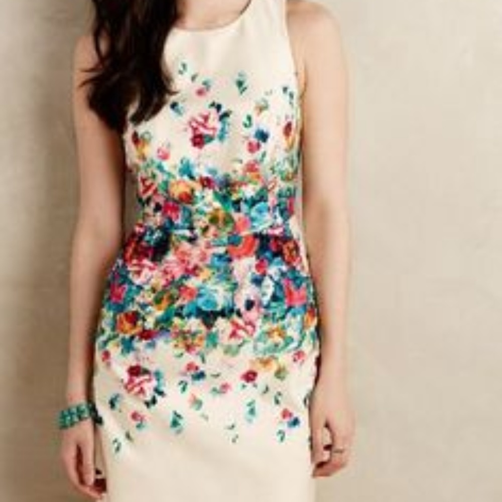 ANTHROPOLOGIE MAEVE TEA GARDEN SHEATH DRESS